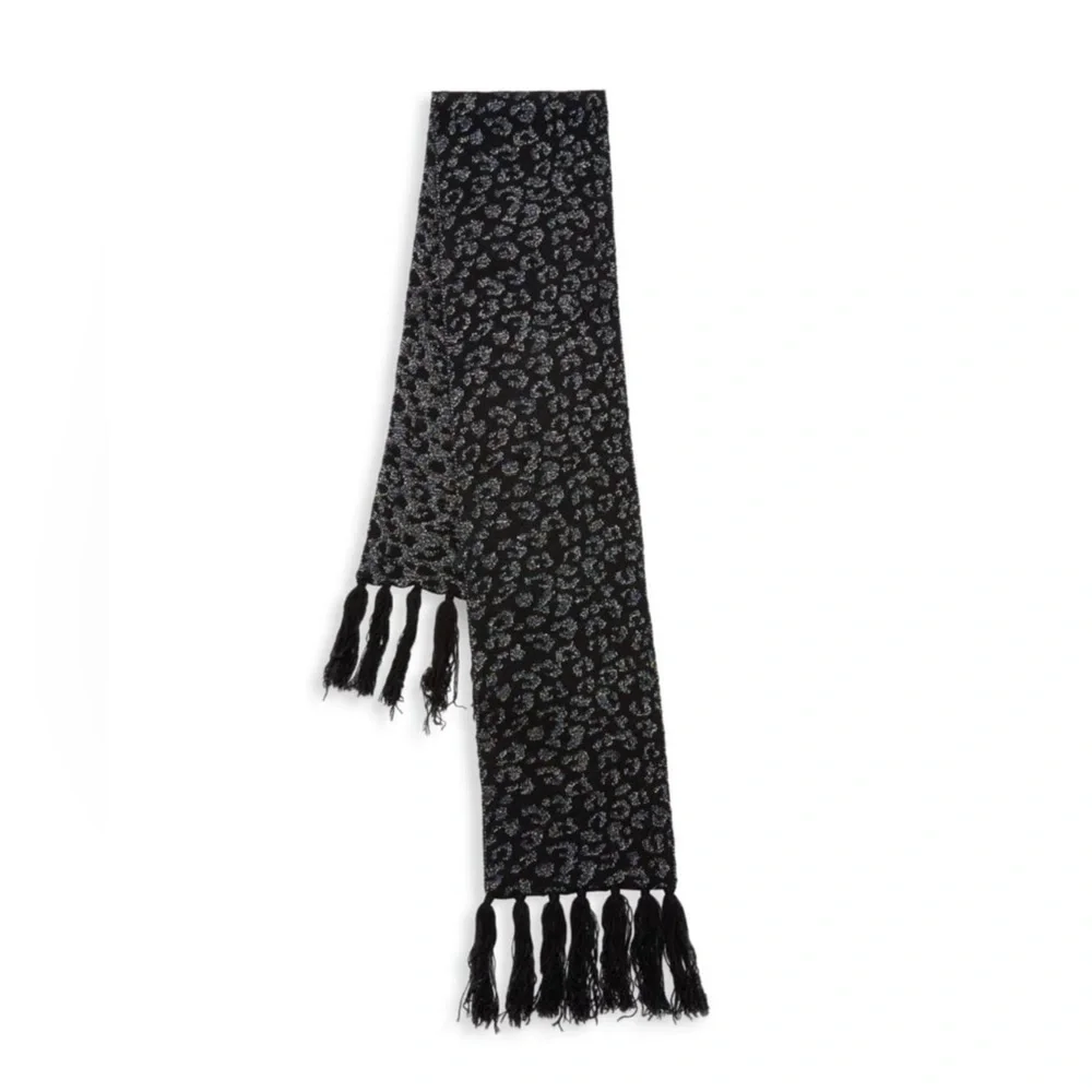 Jocelyn Kid's Faux Fur Fringe Cashmere Blend Lurex Jacquard‎ Knit Scarf